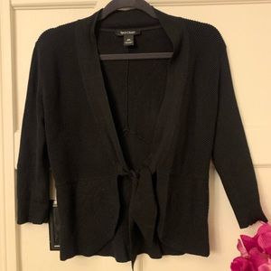 WHBM Black tie front cardigan XS